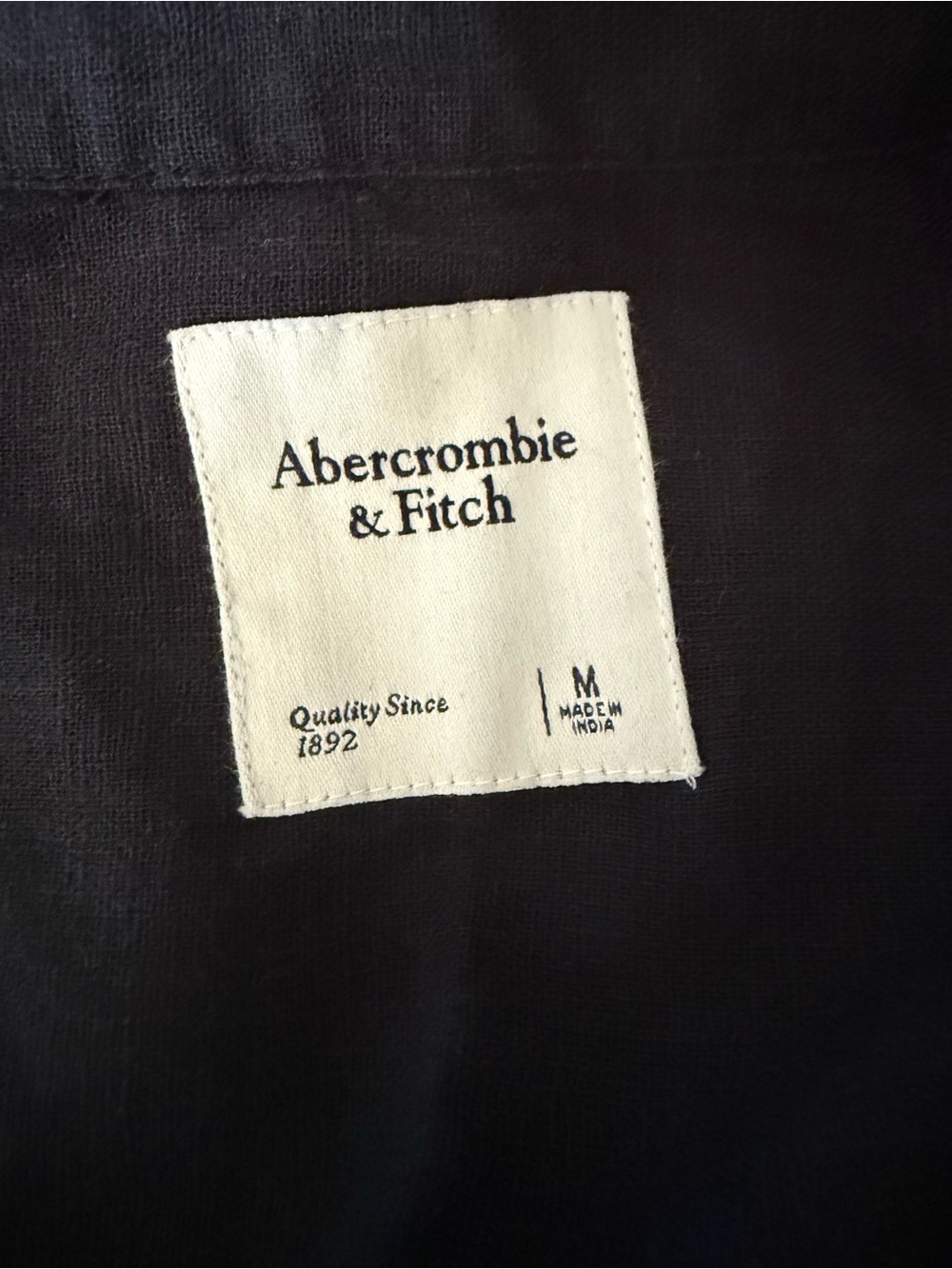 Abercrombie & Fitch Black Button-Front Shirt Dress with Tie Waist